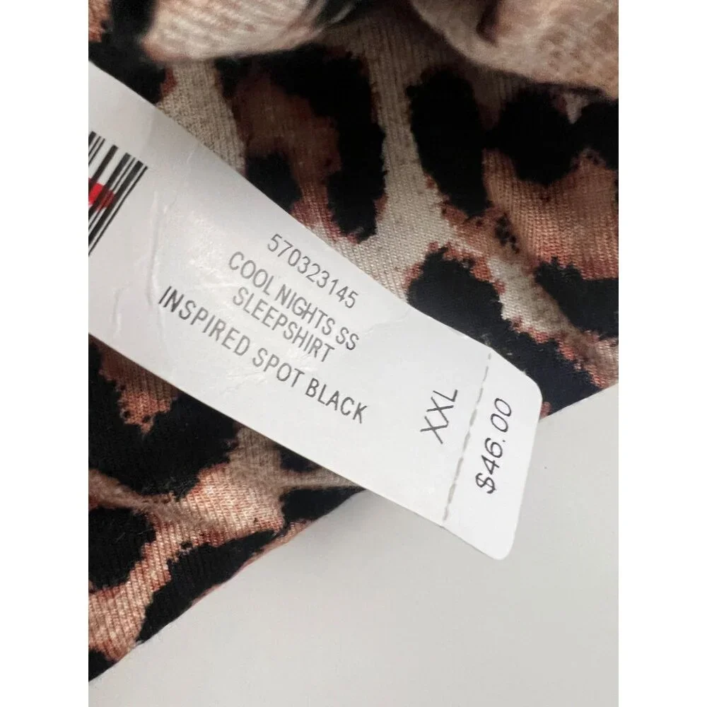 Soma Cool Nights NWT Leopard Print Sleep Shirt XXL V-Neck Pocket Nightgown - Picture 5 of 9